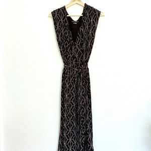 Geometric Print Faux Wrap Jersey-Knit Dress